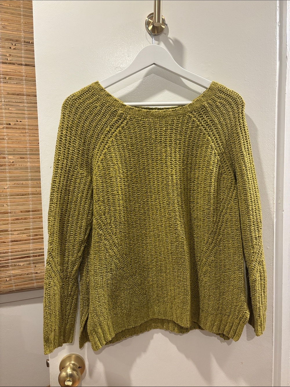 aerie Olive Green Chunky Crewneck Sweater